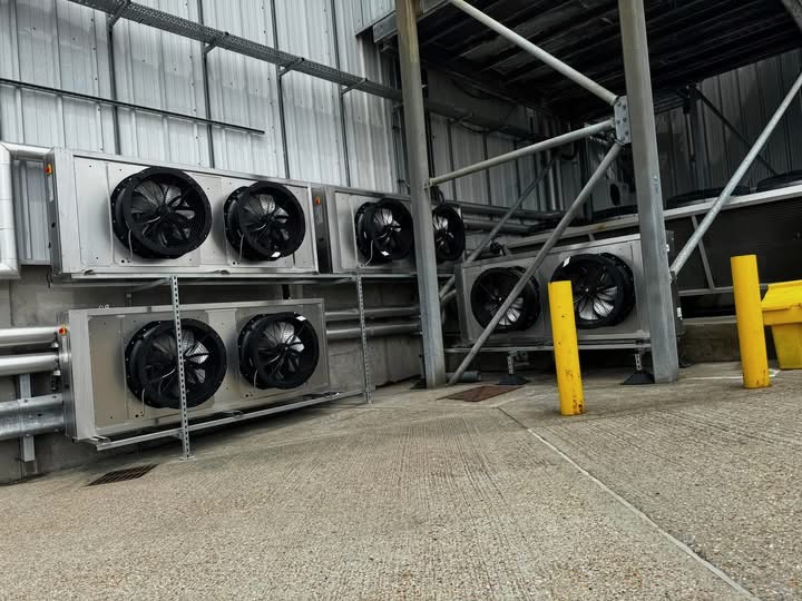 Commercial refrigeration condensers installed at a Portsmouth site